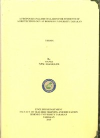 A Proposed English Syllabus For Students Of Agrotechnology At Borneo University Tarakan