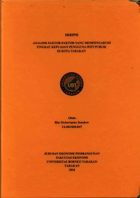 Analisis Faktor-Faktor Yang Mempengaruhi Tingkat Kepuasan Pengguna Wifi Publik Di Kota Tarakan