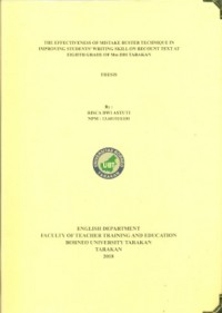 The Effectiveness Of Mistake Buster Technique In Improving Students’ Writing Skill On Recount Text At Eighth Grade Of MTs DDI Tarakan