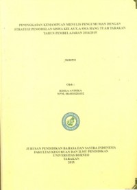 Peningkatan Kemampuan Menulis Pengumuman Dengan Strategi Pemodelan Pada Siswa Kelas X-A SMA Hang Tuah Tarakan Tahun Pembelajaran 2014/2015