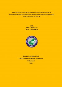 Pengaruh Total Quality Management (TQM) Dan Fungsi Mentoring Terhadap Kinerja Karyawan Pada Perusahaan Jasa Cargo Di Kota Tarakan