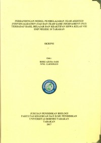 Perbandingan Model Pembelajaran Team Assisted Individualization (TAI) Dan Team Game Tournament (TGT) Terhadap Hasil Belajar Dan Keaktifan Siswa Kelas VIII SMP Negeri 10 Tarakan