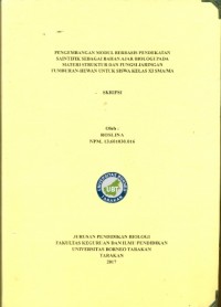 Pengembangan Modul Berbasis Pendekatan Saintifik Sebagai Bahan Ajar Biologi Pada Materi Struktur Dan Fungsi Jaringan Tumbuhan-Hewan Untuk Siswa Kelas XI SMA/MA