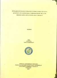 Pengaruh Penerapan Strategi Pembelajaran Reading Question And Answer (RQA) Terhadap Hasil Belajar Biologi Siswa Kelas XI IPA MAN Tarakan