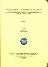Kemampuan Membaca Intensif Menggunakan Strategi Information Search (Mencari Informasi) Dalam Mengidentifikasi Teks Laporan Hasil Observasi  Kelas X SMK Negeri 2 Tarakan