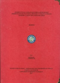Pembentukan Peraturan Desa Oleh Badan Permusyawaratan Desa Menurut Undang-Undang Nomor 6 Tahun 2014 Tentang Desa)