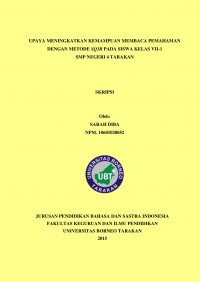 Upaya Meningkatkan Kemampuan Membaca Pemahaman Dengan Metode SQ3R Pada Siswa Kelas VII-1 SMP Negeri 4 Tarakan