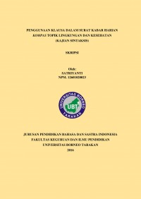 Penggunaan Klausa Dalam Surat Kabar Harian Kompas Topik Lingkungan dan Kesehatan (Kajian Sintaksis)