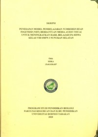 Penerapan Model Pembelajaran Numbered Head Together (NHT) Berbantuan Media Audio Visual Untuk Meningkatkan Hasil Belajar IPA Siswa Kelas VIII SMP N 3 Nunukan Selatan