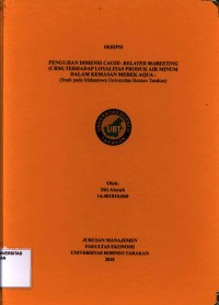 Pengujian Dimensi Cause- Related Marketing (CRM) Terhadap Loyalitas Produk Air Minum Dalam Kemasan Merek Aqua: (Studi Pada Mahasiswa Universitas Borneo Tarakan)