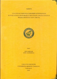 Analisis Ketimpangan Distribusi Pendapatan Rumah Tangga Masyarakat Desa Di Kecamatan Sesayap Hilir Kabupaten Tana Tidung