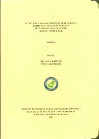 Komplemen Bahasa Indonesia Di Kelurahan Kampung IV RT II Kota Tarakan Provinsi Kalimantan Utara (Kajian Teori X-Bar)