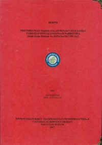 Pertimbangan Hakim Dalam Penjatuhan Sanksi Terhadap Penyalahgunaan Narkotika (Studi Kasus Putusan No.26/Pid.Sus/2017/PN.Tar