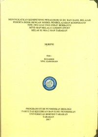 Meningkatkan Kompetensi Pedagogik Guru Dan Hasil Belajar Peserta Didik Dengan Model Pembelajaran Kooperatif Tipe Two Stay Two Stray Berbantu Mind Map Melalui Lesson Study Kelas XI MIA 2 MAN Tarakan
