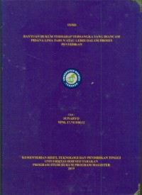 Bantuan Hukum Terhadap Tersangka Yang Diancam Pidana Lima Tahun Atau Lebih Dalam Proses Penyidikan