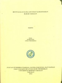 Bentuk Klausa Dalam Surat Kabar Harian Radar Tarakan