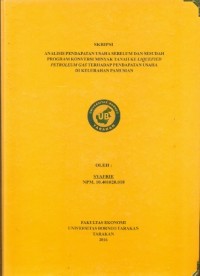Analisis Pendapatan Usaha Sebelum Dan Sesudah Program Konversi Minyak Tanah Ke Liquefied Petroleum Gas Terhadap Pendapatan Usaha  Di Kelurahan Pamusian