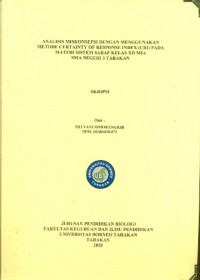 Analisis Miskonsepsi Dengan Menggunakan Metode Certainty Of Response Index (CRI) Pada Materi Sistem Saraf Kelas XII MIA SMA Negeri 3 Tarakan