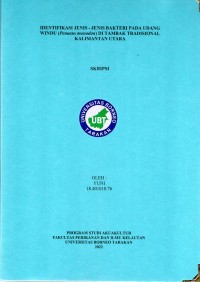 Identifikasi Jenis-Jenis Bakteri Pada Udang Windu (Penaeus monodon) Di Tambak Tradisional Kalimantan Utara