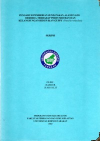 Pengaruh Pemberian Jenis Pakan Alami Yang Berbeda Terhadap Pertumbuhan Dan Kelangsungan Hidup Ikan Guppy (Poecilia reticulata)