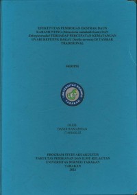 Efektivitas Pemberian Ekstrak Daun Karamunting (Melastoma Malabatricum) Dan Ethinylestradiol Terhadap Percepatan Kematangan Ovari Kepiting Bakau (Scylla Serrata) Di Tambak Tradisional