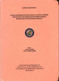 Asuhan Keperawatan Pada Klien Tn. S Dengan Sirosis Hepatis Di Ruang Perawatan Non Bedah Dahlia Rumah Sakit Umum Daerah Tarakan