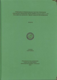 Pengaruh Penggunaan Faktor Produksi Terhadap Produksi Padi Sawah (Oryza sativa) Di Kecamatan Sebatik Timur Kabupaten Nunukan