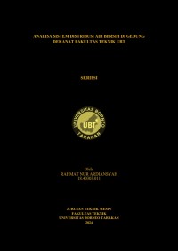 Analisa Sistem Distribusi Air Bersih Di Gedung Dekanat Fakultas Teknik UBT