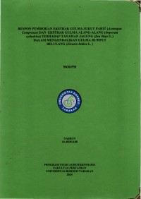 Respon Pemberian Ekstrak Gulma Jukut Pahit (Axonopus compresus) Dan Ekstrak Gulma Alang-Alang (Imperata cylindrica) Terhadap Tanaman Jagung (Zea mays l.) Dalam Mengendalikan Gulma Rumput Belulang (Eleusin indica l. )