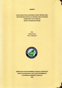 Kata Sapaan Dalam Bahasa Suku Dondo Pada Masyarakat Rantauan Di Desa Sesayap Hilir Kabupaten Tana Tidung (Kajian Sosiolinguistik)