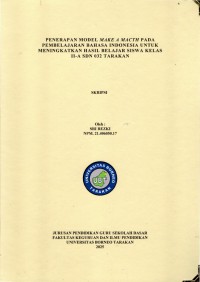 Penerapan Model Make A Macth Pada Pembelajaran Bahasa Indonesia Untuk Meningkatkan Hasil Belajar Siswa Kelas II-A SDN 032 Tarakan