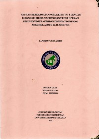 Asuhan Keperawatan Pada Klien Tn. J Dengan Diagnosis Medis Nefrolitiasis Post Operasi Percutaneous Nephrolithotomy Di Ruang Anggrek A RSUD Dr. H. Jusuf SK