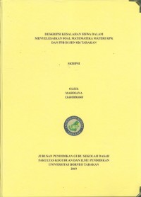 Deskripsi Kesalahan Siswa Dalam Menyelesaikan Soal Matematika Materi KPK Dan FPB Di SDN 026 Tarakan