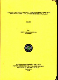 Pengaruh Adversity Quotient Terhadap Prestasi Belajar Matematika Siswa Kelas VIII SMP Negeri 8 Tarakan