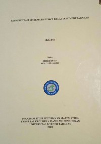 Representasi Matematis Siswa Kelas IX MTs DDI Tarakan