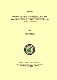 Penerapan Pendidikan Matematika Realistik Indonesia (PMRI) Dalam Meningkatkan Kemampuan Pemecahan Masalah Kelas VIII-7 SMP Negeri 5 Tarakan