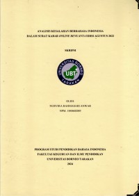 Analisis Kesalahan Berbahasa Indonesia Dalam Surat Kabar Online Benuanta Edisi Agustus 2022