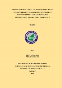 Analisis Tumbuhan Obat Tradisional Suku Dayak Lundayeh Di Krayan Kabupaten Nunukan Dan Pemanfaatannya  Sebagai Perangkat Pembelajaran Biologi Siswa SMA Kelas X