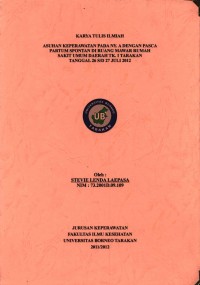 Asuhan Keperawatan Pada Ny. A Dengan Pasca Partum Spontan Di Ruang Mawar Rumah Sakit Umum Daerah Tk. I Tarakan Tanggal 26 s/d 27 Juli 2012