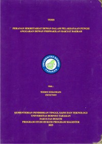 Peranan Sekretariat Dewan Dalam Pelaksanaan Fungsi Anggaran Dewan Perwakilan Rakyat Daerah