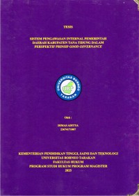 Sistem Pengawasan Internal Pemerintah Daerah Kabupaten Tana Tidung Dalam Perspektif Prinsip Good Governance