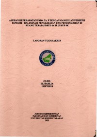 Asuhan Keperawatan Pada Tn. F Dengan Gangguan Persepsi Sensori: Halusinasi Penglihatan Dan Pendengaran Di Ruang Teratai RSUD Dr. H. Jusuf SK