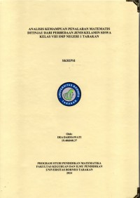 Analisis Kemampuan Penalaran Matematis Ditinjau Dari Perbedaan Jenis Kelamin Siswa Kelas VIII SMP Negeri 1 Tarakan