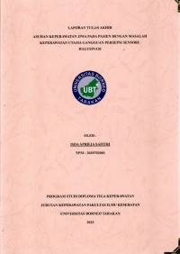 Asuhan Keperawatan Jiwa Pada Pasien Dengan Masalah Keperawatan Utama Gangguan Persepsi Sensori: Halusinasi