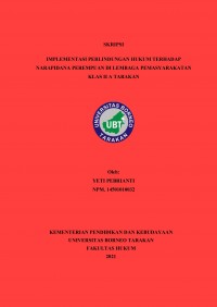 Implementasi Perlindungan Hukum Terhadap Narapidana Perempuan Di Lembaga Pemasyarakatan Kelas II A Tarakan