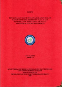 PENGAWASAN BALAI PEMASYARAKATAN DALAM MEMINIMALISIR RESIDIVIS PADA MASA PEMBEBASAN BERSYARAT DI BALAI PEMASYARAKATAN KELAS II TARAKAN