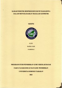 Karakteristik Berpikir Reflektif Mahasiswa Dalam Menyelesaikan Masalah Geometri