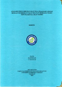 Analisis Pertumbuhan Ikan Nila (Oreochromis niloticus) Dengan Pemberian Pakan Buatan Berbahan Baku Tepung Kepala Ikan Nomei
