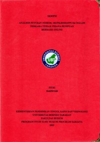 ANALISIS PUTUSAN NOMOR: 182/Pid.B/2023/PN.Tar DALAM PERKARA TINDAK PIDANA PENIPUAN 
BERBASIS ONLINE