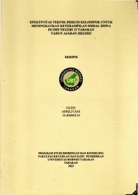 Efektivitas Teknik Diskusi Kelompok Untuk Meningkatkan Keterampilan Sosial Siswa Di SMP Negeri 13 Tarakan Tahun Ajaran 2022/2023
